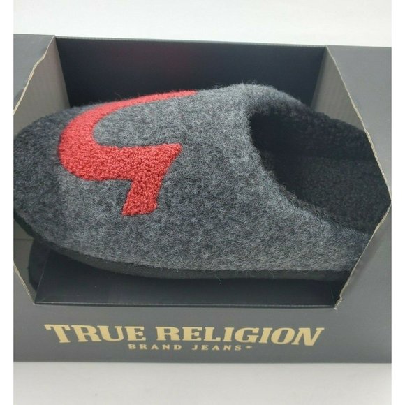True Religion Men\'s Slippers Size Small 7-8 Gray